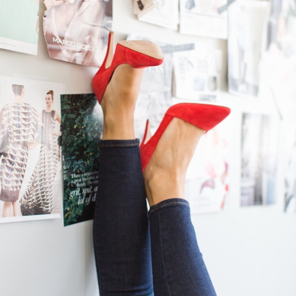 Madewell Mira Heels-Red